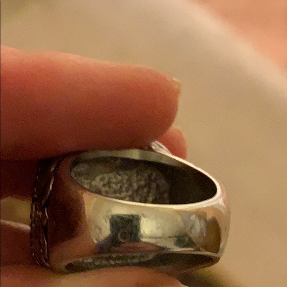 Aventurine stainless steel ring.  Size 8 - Picture 7 of 8